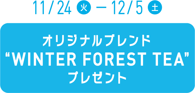 11/24(火)〜12/5(土) オリジナルブランド WINTER FOREST TEAプレゼント