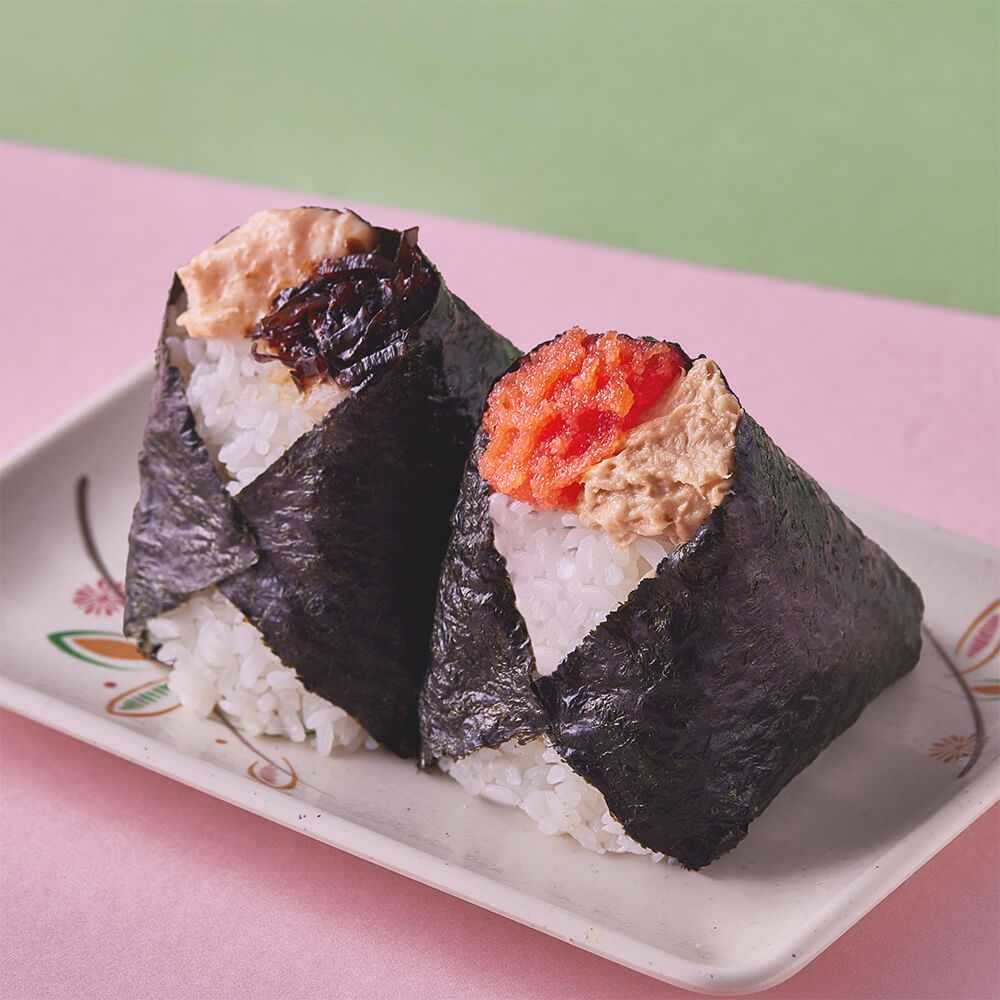 おにぎり（明太マヨネーズ＋しそ昆布／ツナマヨ＋生たらこ）