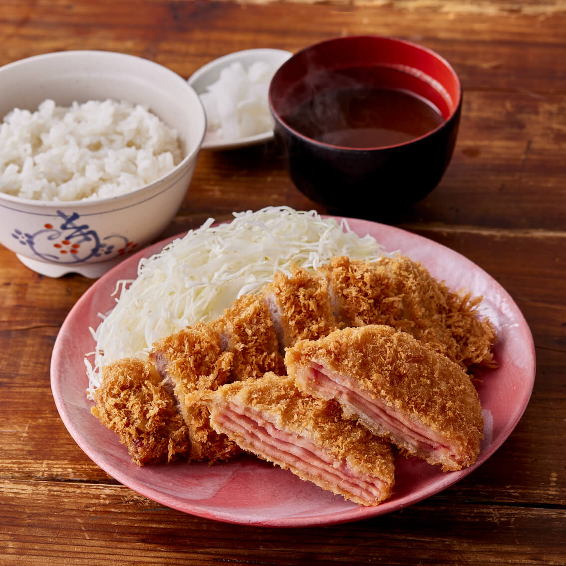 ロースかつ&ミルフィーユハムかつ定食